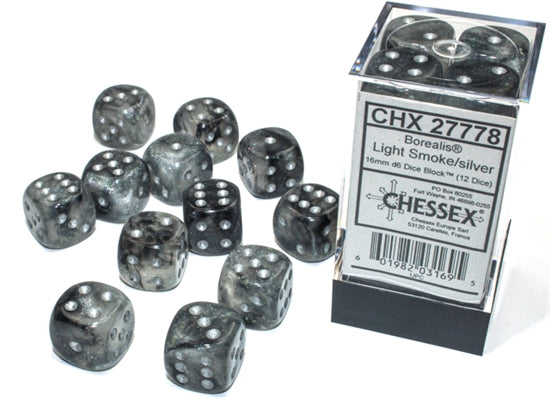 Chessex Borealis 16mm Light Smoke/silver Luminary