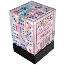 Chessex: Festive Pop Art/blue 12mm d6 Dice Block (36 dice)