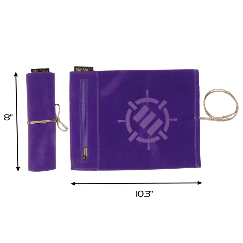 Roll on a Scroll™ Dice Rolling Mat & 7pc Acrylic Dice Set Purple