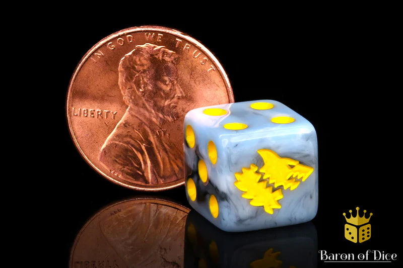 Snow Direwolf Dice - Square Corner