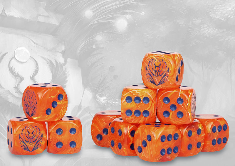 Weaver Courts Logo on Orange Marbled Dice- 24 per pack