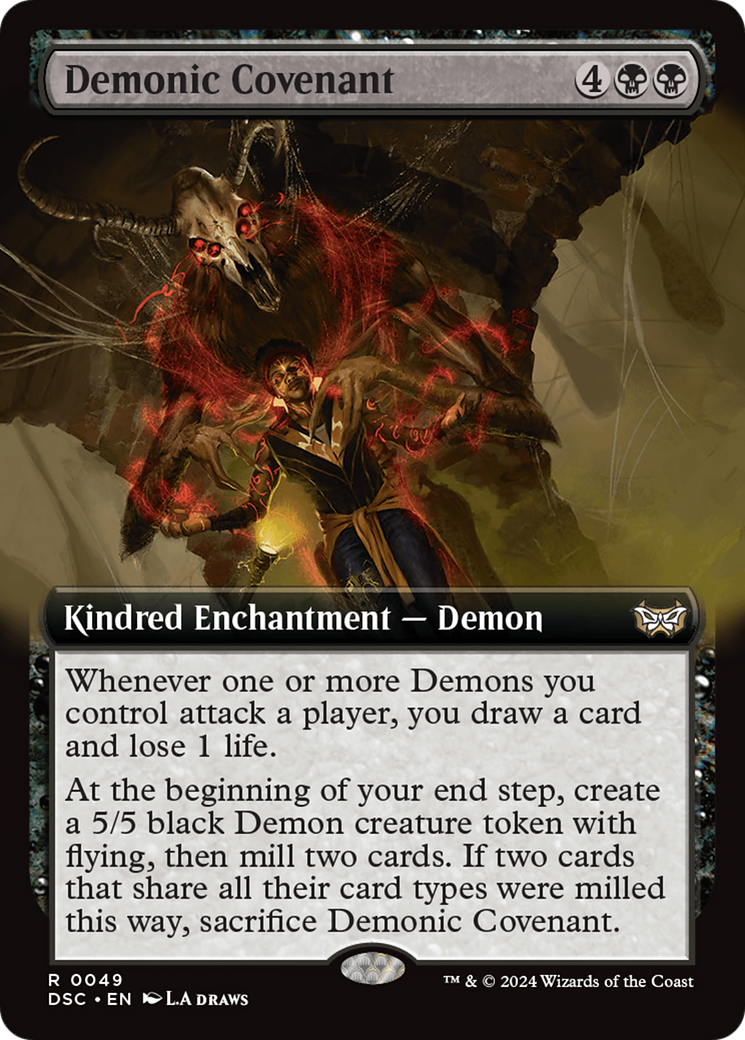 Demonic Covenant (Extended Art) [Duskmourn: House of Horror Commander] | The Clever Kobold