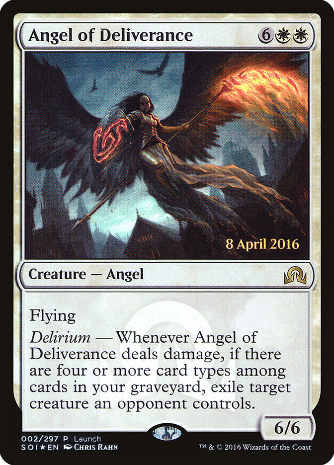 Angel of Deliverance (Launch) [Shadows over Innistrad Promos] | The Clever Kobold