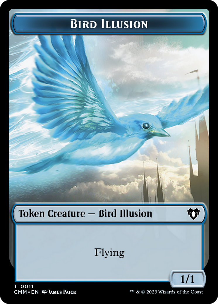 Bird Illusion Token [Commander Masters Tokens] | The Clever Kobold