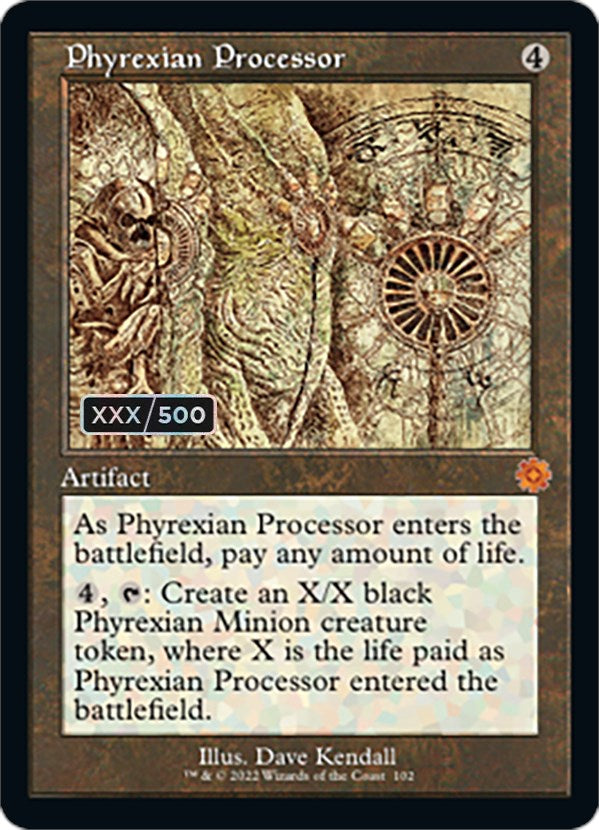 Phyrexian Processor (Retro Schematic) (Serialized) [The Brothers' War Retro Artifacts] | The Clever Kobold