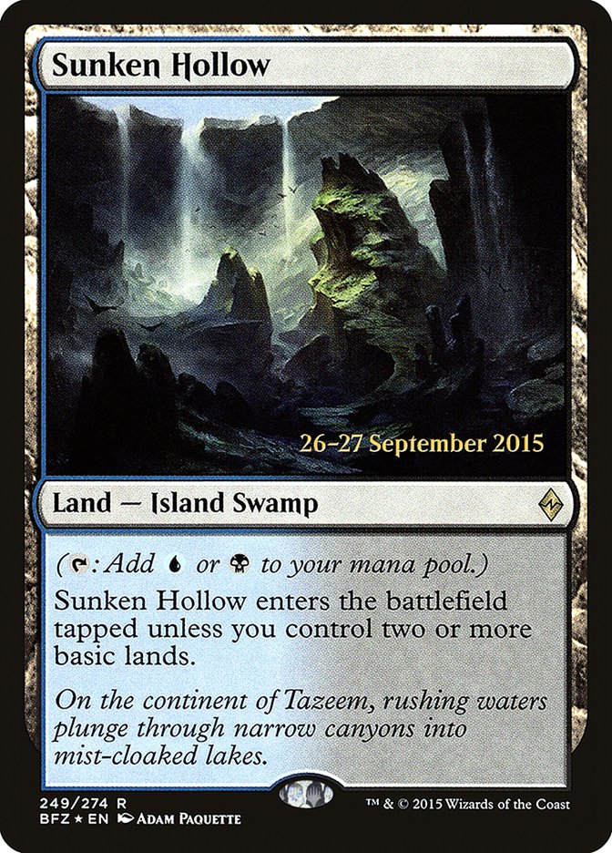 Sunken Hollow [Battle for Zendikar Prerelease Promos] | The Clever Kobold