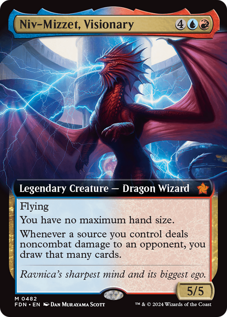 Niv-Mizzet, Visionary (Extended Art) [Foundations] | The Clever Kobold