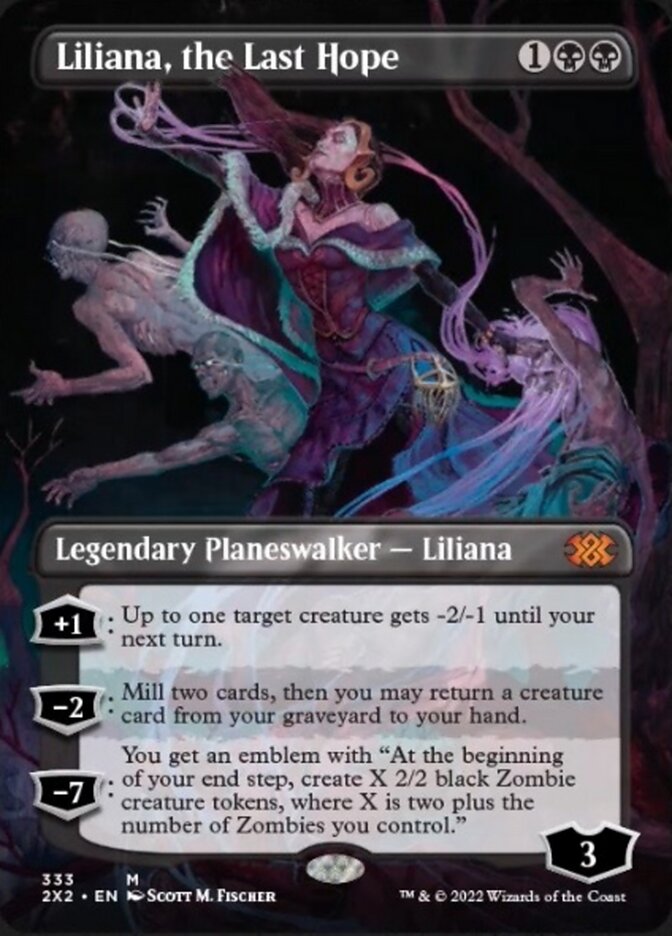 Liliana, the Last Hope (Borderless) [Double Masters 2022] | The Clever Kobold