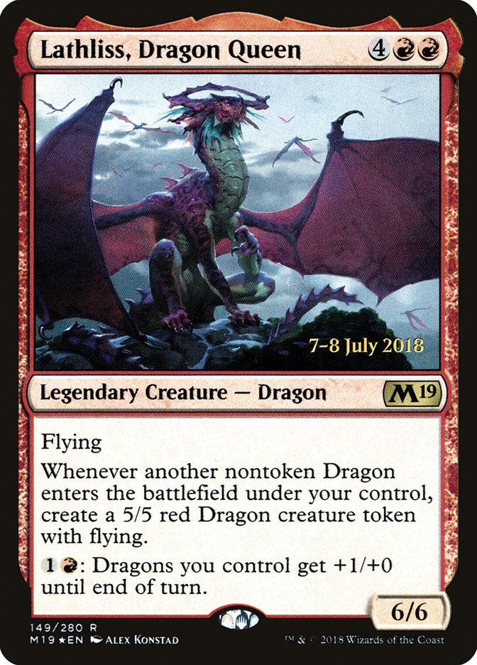 Lathliss, Dragon Queen [Core Set 2019 Prerelease Promos] | The Clever Kobold