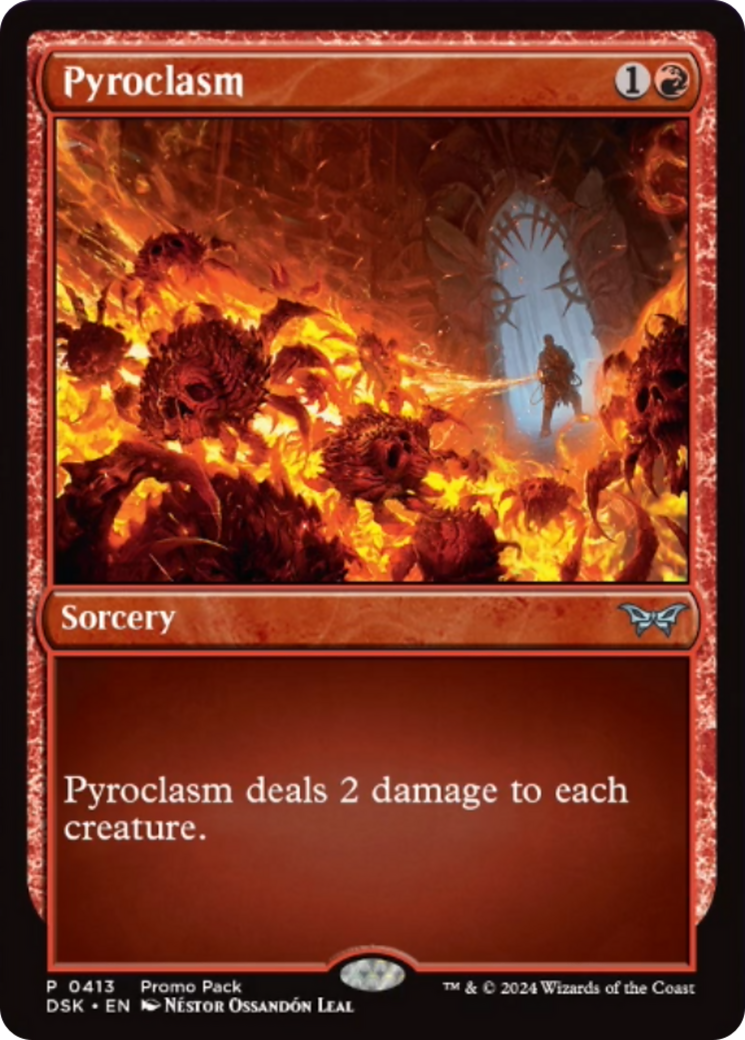 Pyroclasm [Duskmourn: House of Horror Promos] | The Clever Kobold