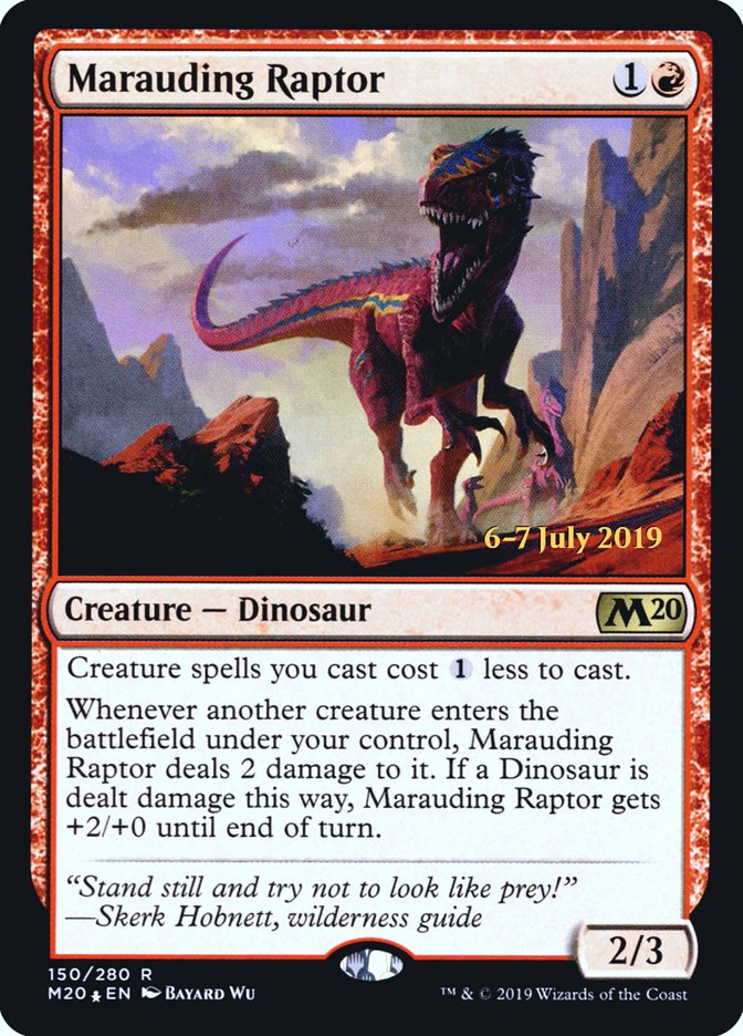 Marauding Raptor [Core Set 2020 Prerelease Promos] | The Clever Kobold