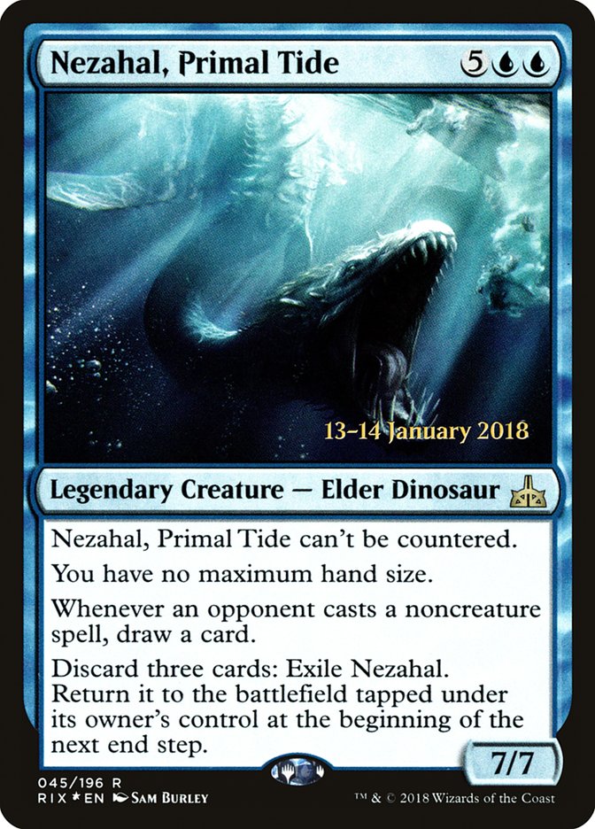 Nezahal, Primal Tide [Rivals of Ixalan Prerelease Promos] | The Clever Kobold