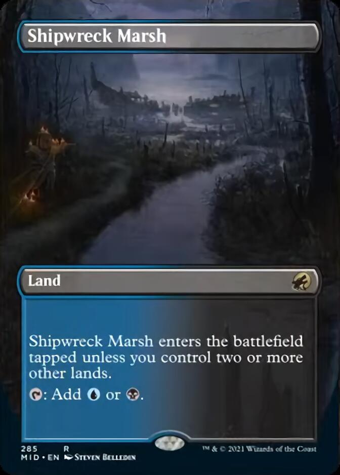 Shipwreck Marsh (Borderless Alternate Art) [Innistrad: Midnight Hunt] | The Clever Kobold