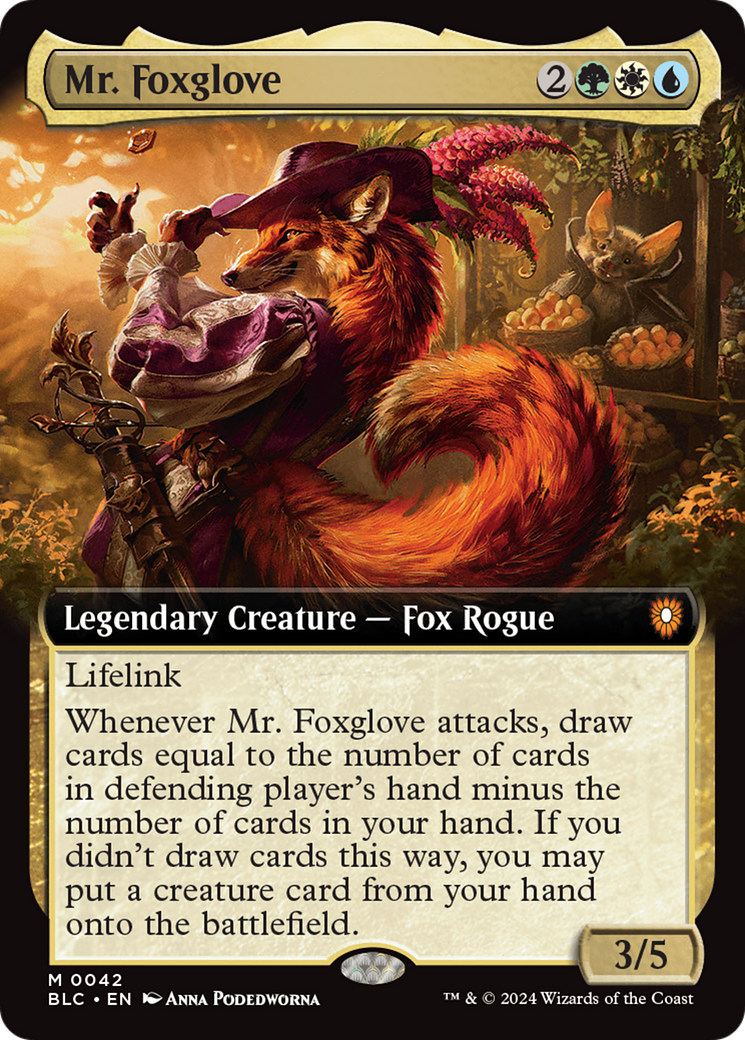 Mr. Foxglove (Extended Art) [Bloomburrow Commander] | The Clever Kobold