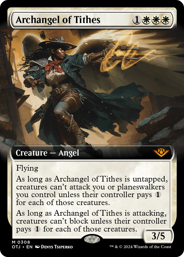 Archangel of Tithes (Extended Art) [Outlaws of Thunder Junction] | The Clever Kobold