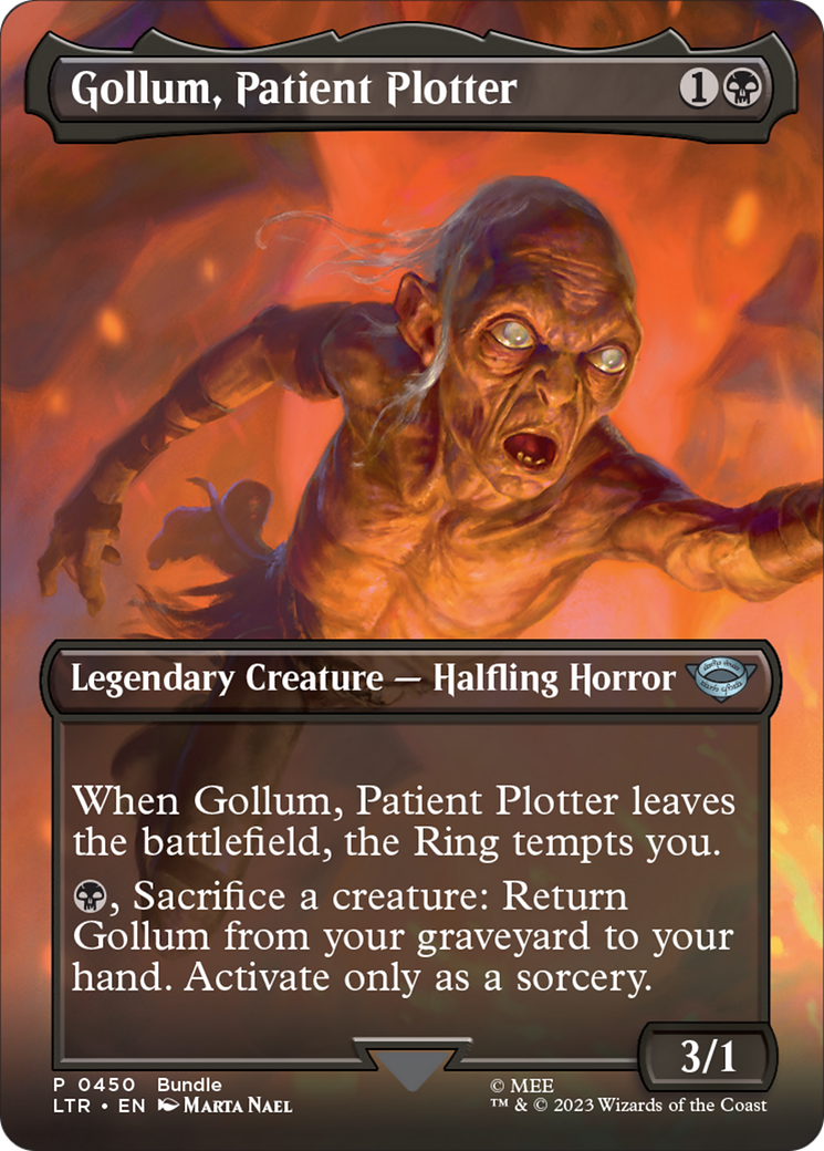 Gollum, Patient Plotter (Borderless Alternate Art) [The Lord of the Rings: Tales of Middle-Earth] | The Clever Kobold