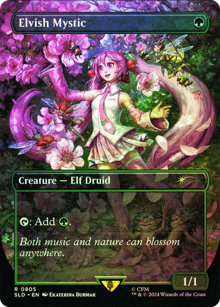 Elvish Mystic (0805) (Rainbow Foil) [Secret Lair Drop Series] | The Clever Kobold