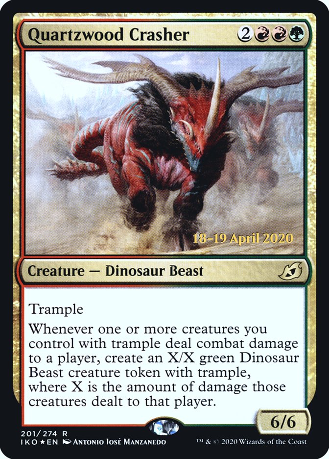 Quartzwood Crasher [Ikoria: Lair of Behemoths Prerelease Promos] | The Clever Kobold