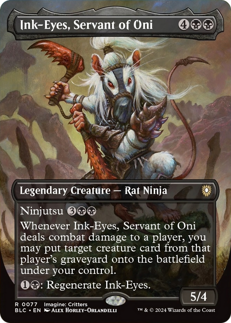 Ink-Eyes, Servant of Oni (Borderless) [Bloomburrow Commander] | The Clever Kobold