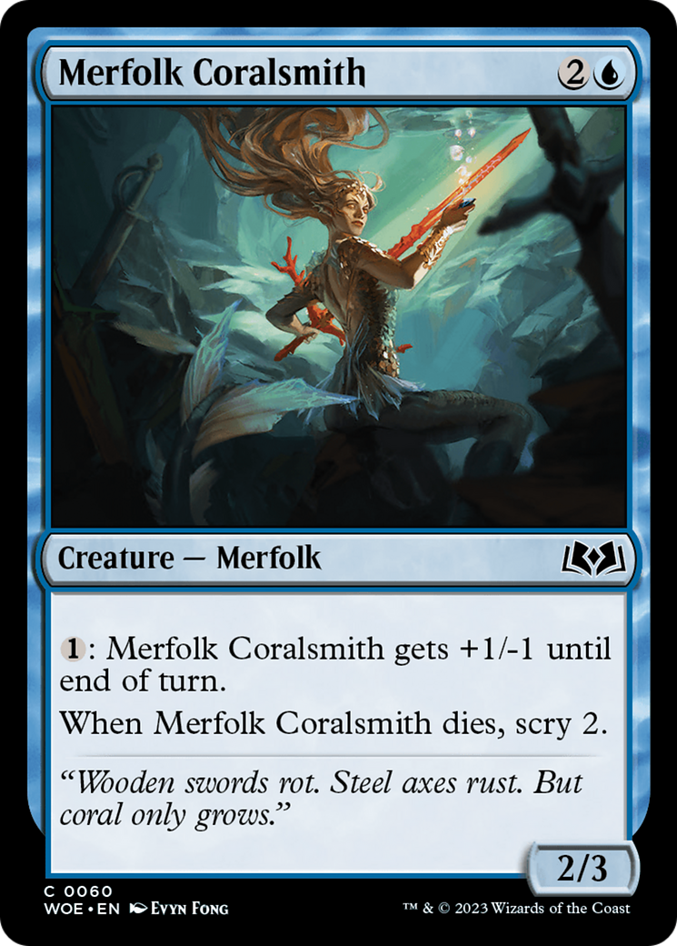 Merfolk Coralsmith [Wilds of Eldraine] | The Clever Kobold