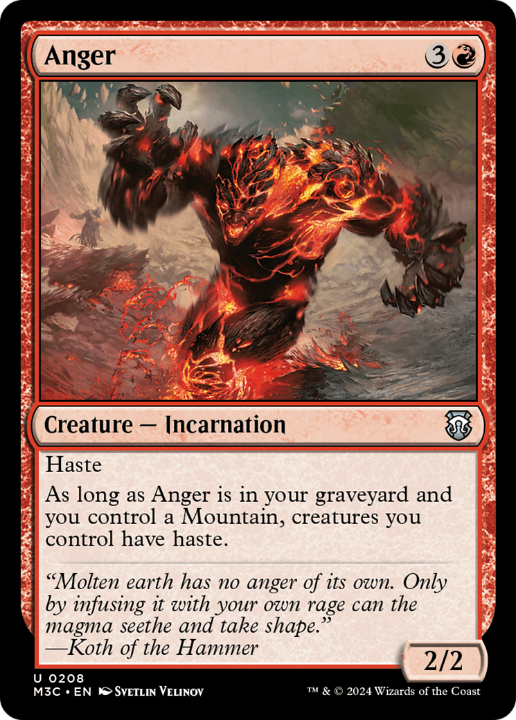 Anger (Ripple Foil) [Modern Horizons 3 Commander] | The Clever Kobold