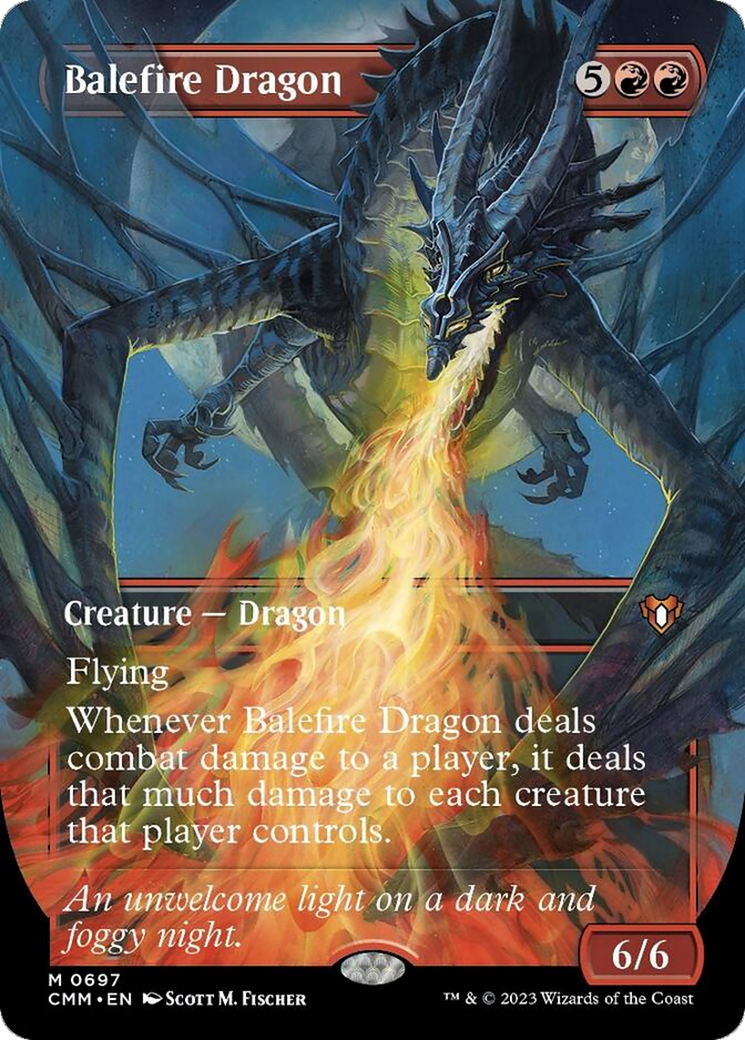 Balefire Dragon (Borderless Alternate Art) [Commander Masters] | The Clever Kobold