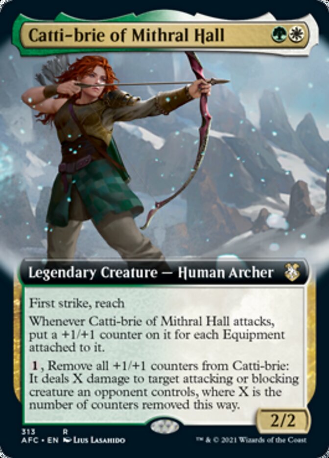 Catti-brie of Mithral Hall (Extended Art) [Dungeons & Dragons: Adventures in the Forgotten Realms Commander] | The Clever Kobold