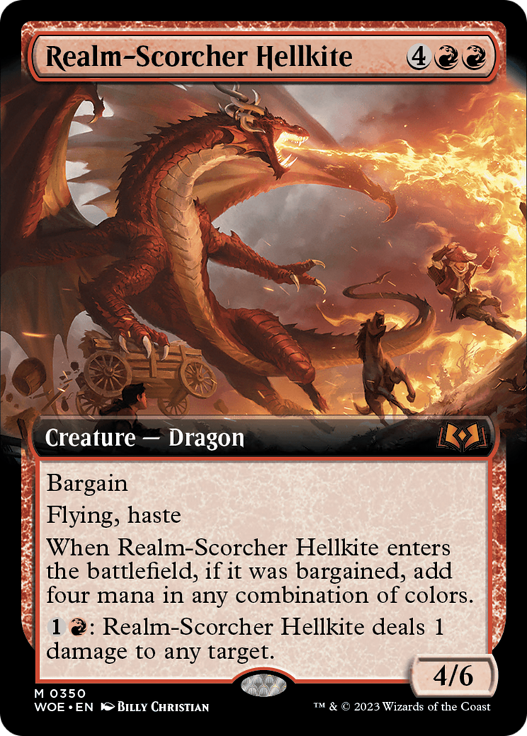 Realm-Scorcher Hellkite (Extended Art) [Wilds of Eldraine] | The Clever Kobold