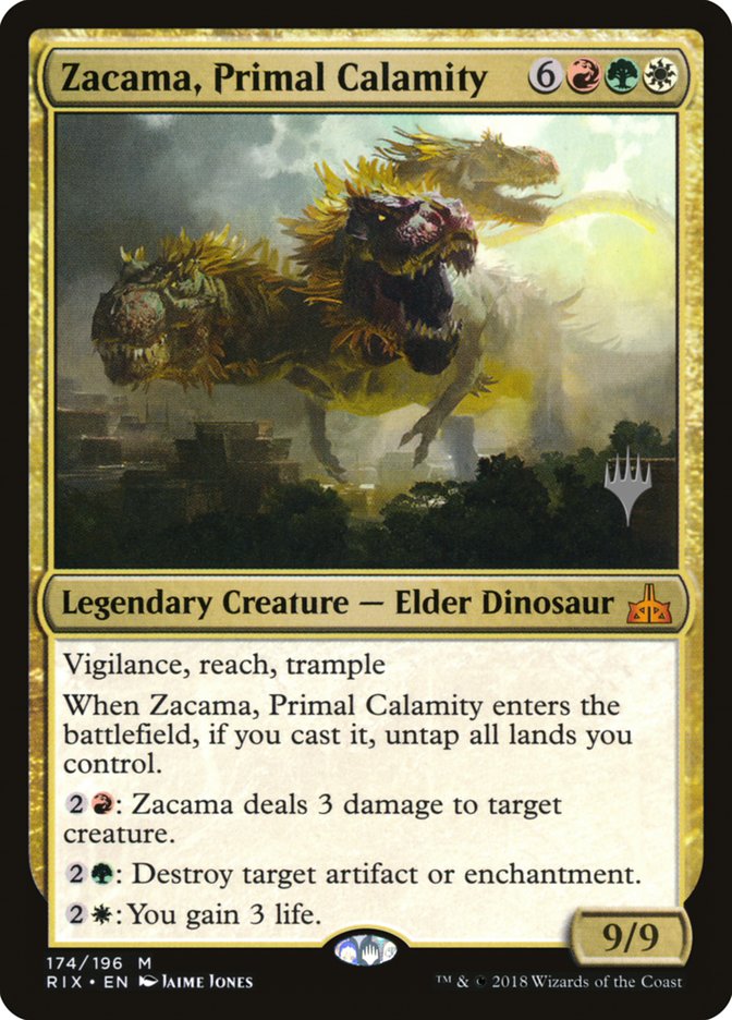 Zacama, Primal Calamity (Promo Pack) [Rivals of Ixalan Promos] | The Clever Kobold