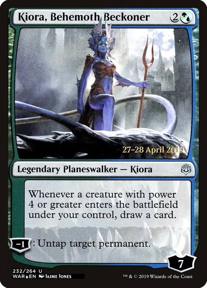 Kiora, Behemoth Beckoner [War of the Spark Prerelease Promos] | The Clever Kobold