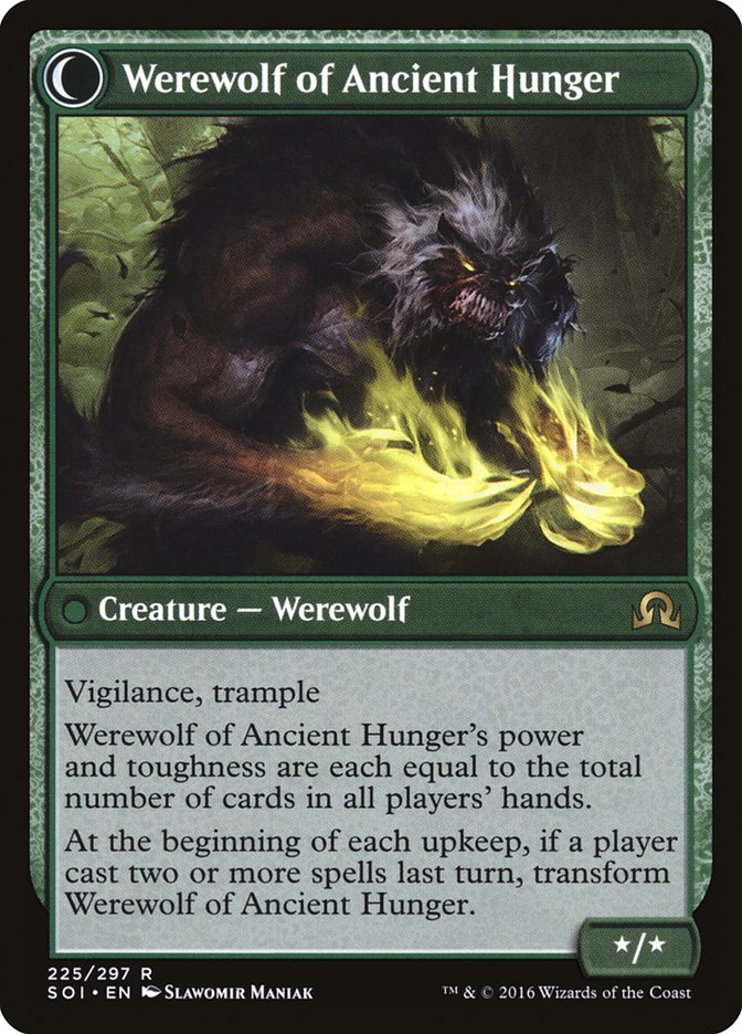 Sage of Ancient Lore // Werewolf of Ancient Hunger [Shadows over Innistrad] | The Clever Kobold