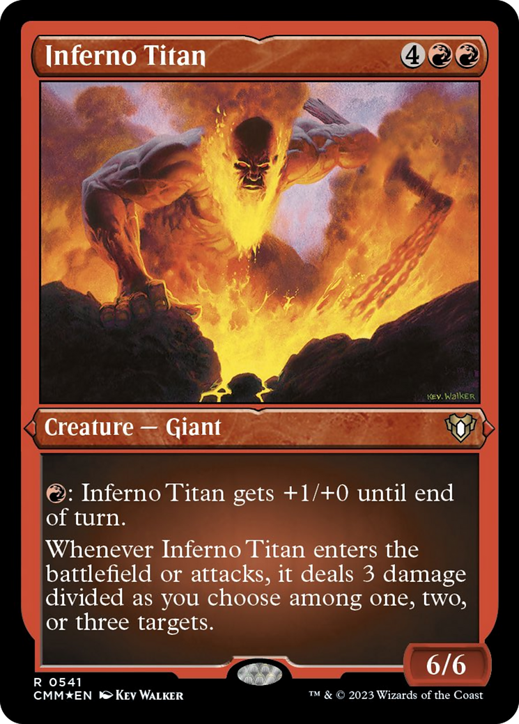 Inferno Titan (Foil Etched) [Commander Masters] | The Clever Kobold