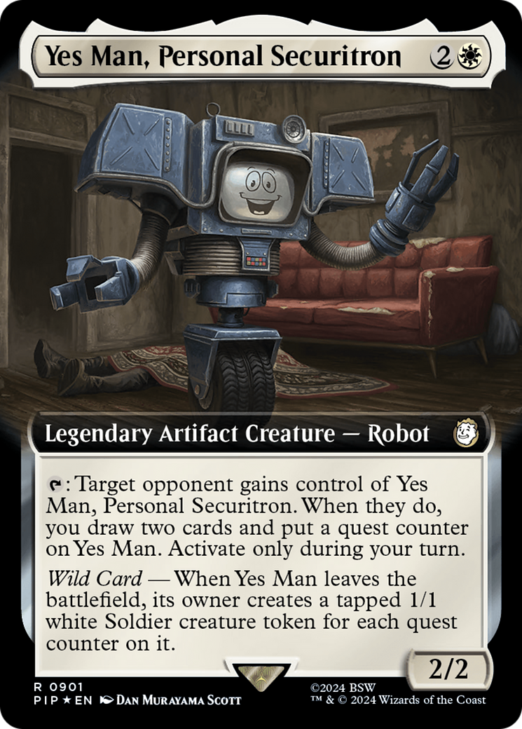 Yes Man, Personal Securitron (Extended Art) (Surge Foil) [Fallout] | The Clever Kobold