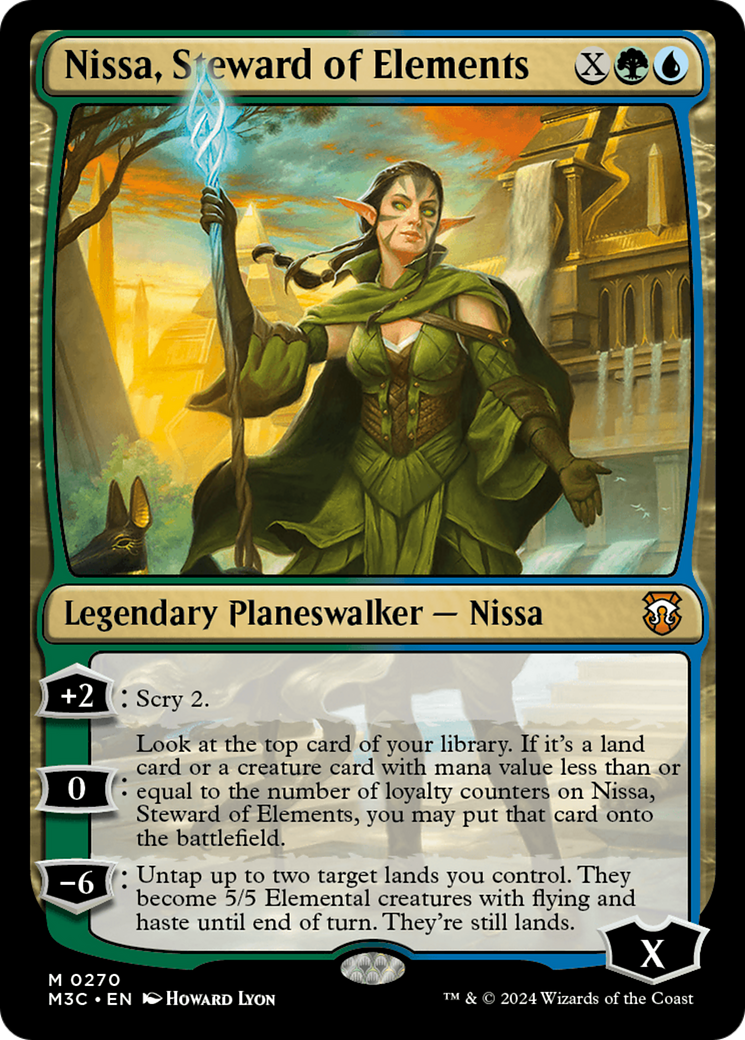 Nissa, Steward of Elements (Ripple Foil) [Modern Horizons 3 Commander] | The Clever Kobold