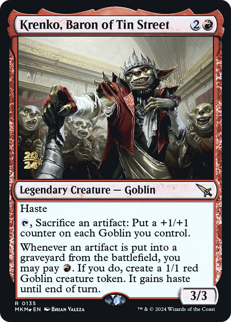 Krenko, Baron of Tin Street [Murders at Karlov Manor Prerelease Promos] | The Clever Kobold