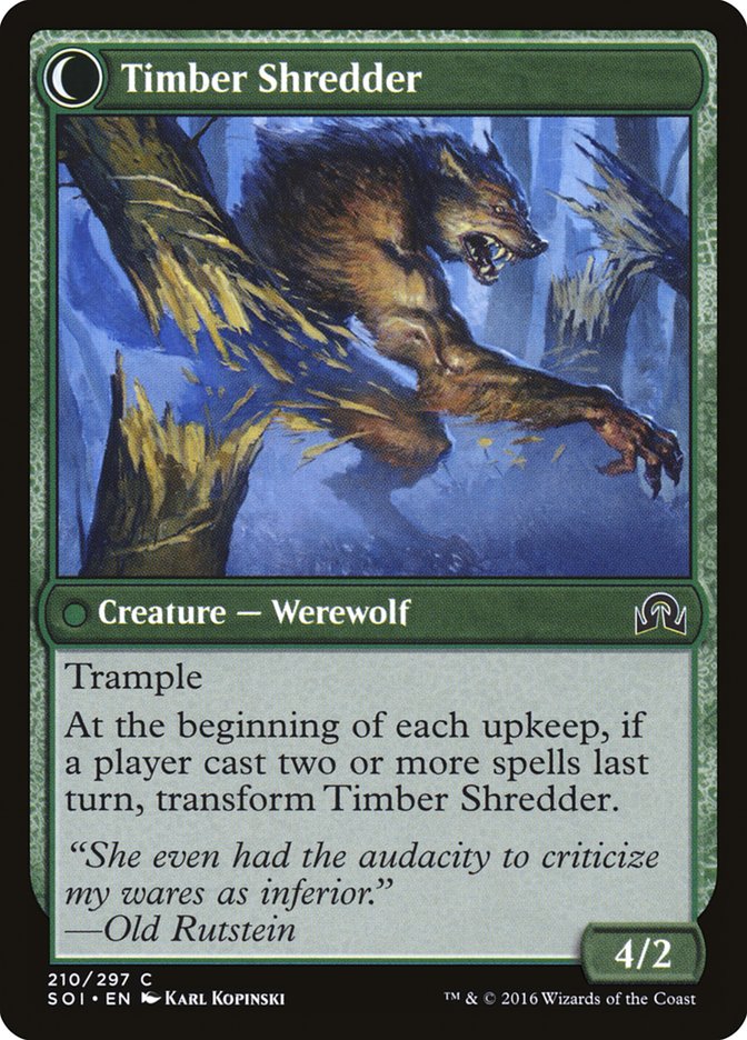 Hinterland Logger // Timber Shredder [Shadows over Innistrad] | The Clever Kobold