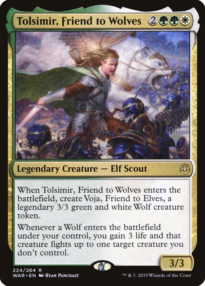 Tolsimir, Friend to Wolves (Promo Pack) [War of the Spark Promos] | The Clever Kobold