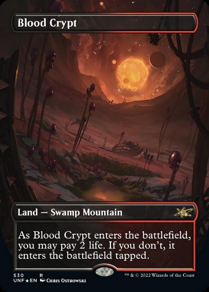 Blood Crypt (Borderless) (Galaxy Foil) [Unfinity] | The Clever Kobold