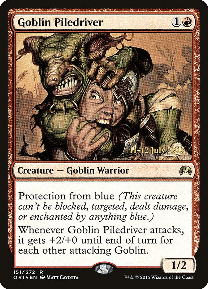 Goblin Piledriver [Magic Origins Prerelease Promos] | The Clever Kobold