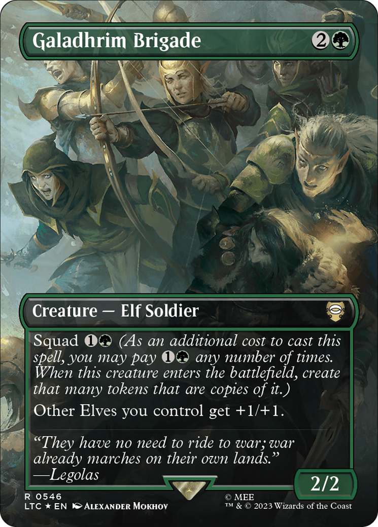 Galadhrim Brigade (Borderless) (Surge Foil) [The Lord of the Rings: Tales of Middle-Earth Commander] | The Clever Kobold