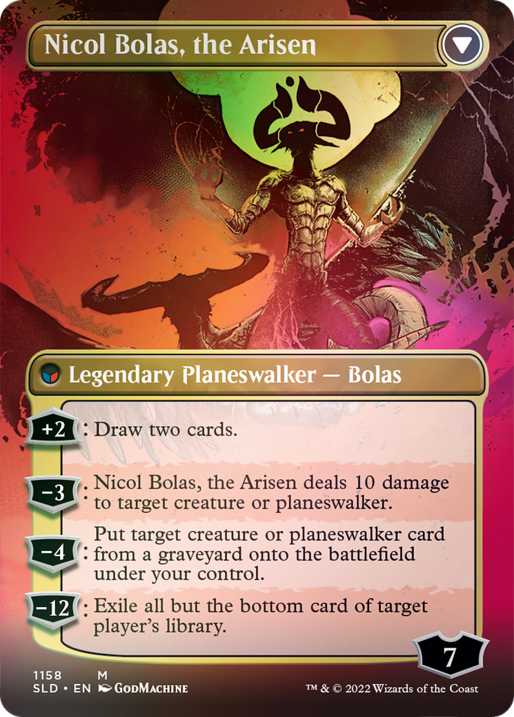 Nicol Bolas, the Ravager // Nicol Bolas, the Arisen (Borderless) [Secret Lair: From Cute to Brute] | The Clever Kobold