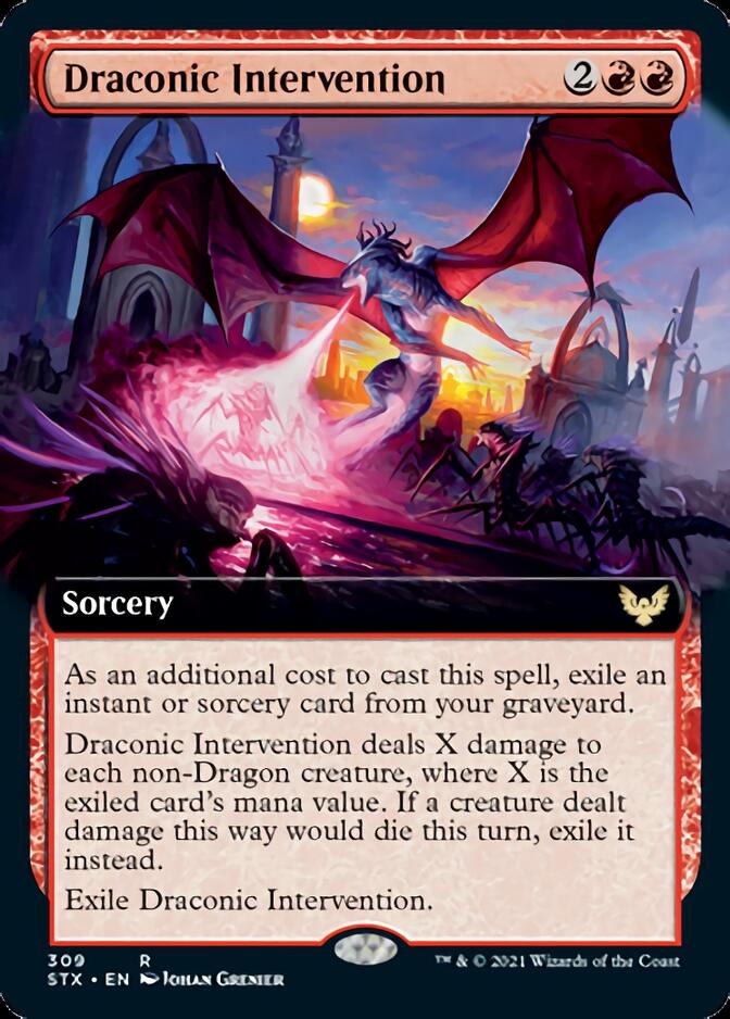 Draconic Intervention (Extended Art) [Strixhaven: School of Mages] | The Clever Kobold