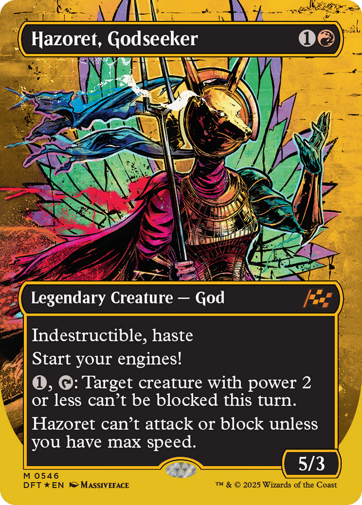 Hazoret, Godseeker (Borderless) (First-Place Foil) [Aetherdrift] | The Clever Kobold