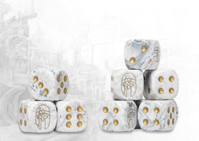 City States Logo on Light Grey Marbled Dice - 24 per pack