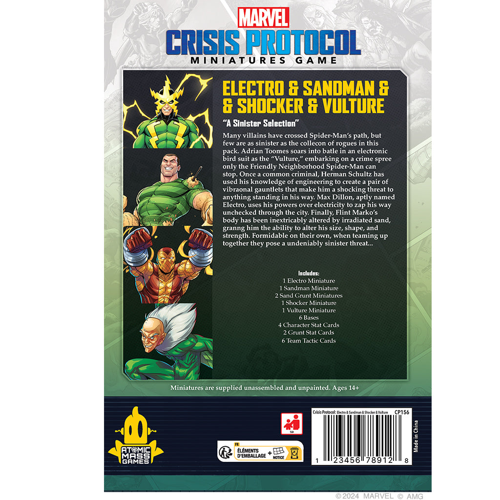 Marvel: Crisis Protocol - Electro & Sandman & Shocker & Vulture | The Clever Kobold