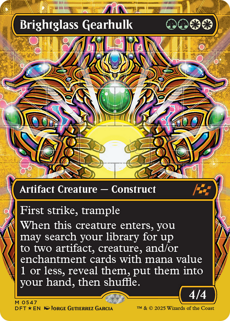 Brightglass Gearhulk (Borderless) (First-Place Foil) [Aetherdrift] | The Clever Kobold