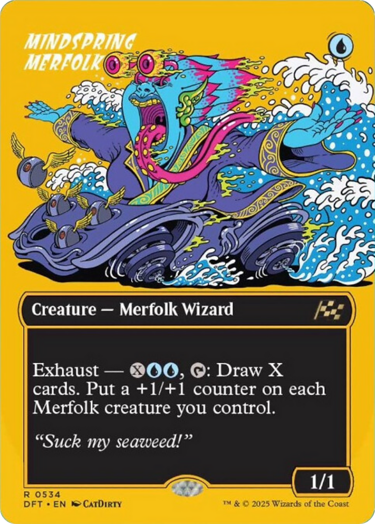 Mindspring Merfolk (Borderless) (First-Place Foil) [Aetherdrift] | The Clever Kobold