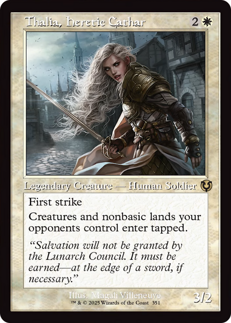 Thalia, Heretic Cathar (Retro Frame) [Innistrad Remastered] | The Clever Kobold