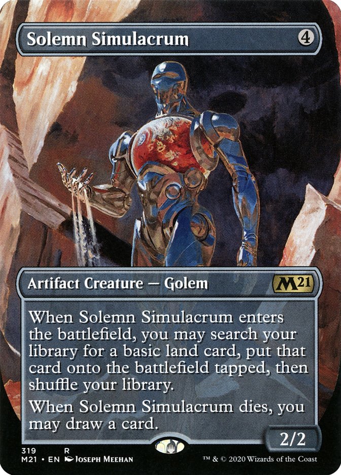 Solemn Simulacrum (Borderless Alternate Art) [Core Set 2021] | The Clever Kobold