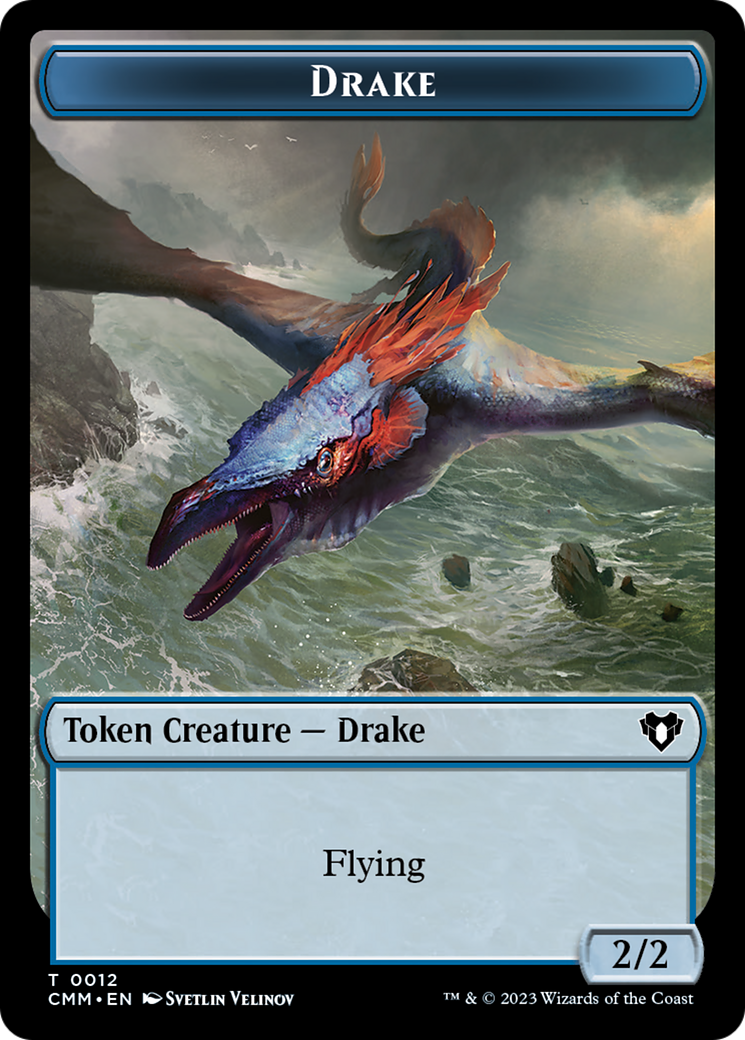 Drake Token [Commander Masters Tokens] | The Clever Kobold